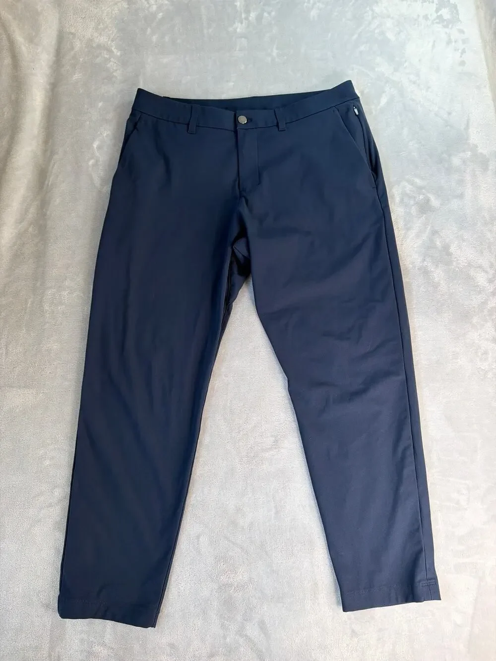 Lululemon Commission Slim Fit Pant Warpstreme Iron Blue Mens Golf Chino 34